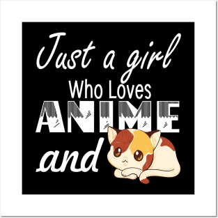 Anime and Cats Lover for Teen Manga kawaii Graphic Otaku Posters and Art